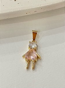 Pingente Menina Rosa
