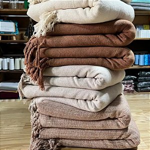 ￼Manta grande para Sofá Cama  Mesclado Artesanal Algodão