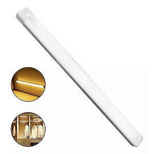 Luminária Led Sensor Presença Sobrepor Recarregável 30cm 3w