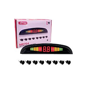 Sensor Estacionamento Dianteiro Traseiro 8 Pontos QS Cor Preto