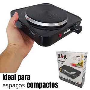 Fogão Cooktop Fogareiro Elétrico Portátil 1 Bocas 1000W 5 Temperaturas Qualquer panela