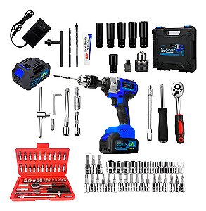 Kit Chave De Impacto 48v + Jogo Soquete 46 Peças