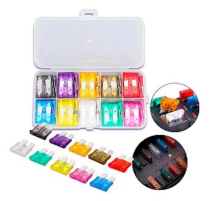 Kit Fusível Automotivo 10 Modelos 100 Peças