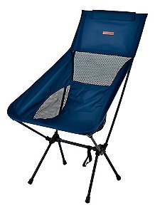 Cadeira Dobrável De Camping Pesca Com Encosto Azul