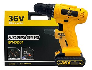 Furadeira E Parafusadeira 2 Em 1 36v 2 Baterias 2100 Mah