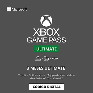 Game Pass Ultimate 3 Meses - Xbox One / Series X|S (Código 25 Dígitos) Mídia Digital