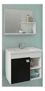 Armario Lotus Branco/Preto 55CM 100% MDF