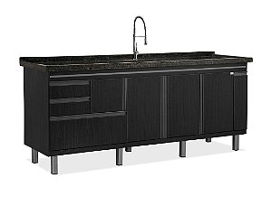 GABINETE NEW ELEGANCE 1,74MT NERO/NERO