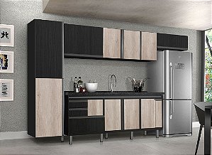 GABINETE NEW ELEGANCE 1,94MT NERO/BARRIQUE