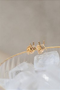 Brinco arame farpado cravejado