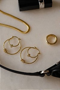 Brinco Argola Dupla Cravejada