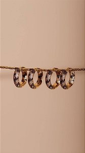 Brinco Argola Animal Cravejado