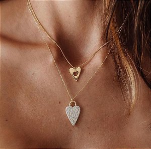 Colar Coração Zircônia Rose M