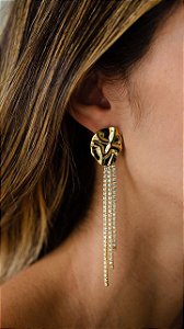 Brinco Organic com Franja de Zircônia