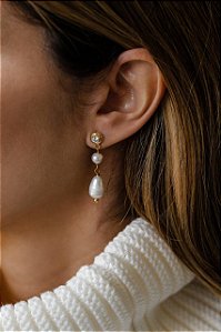 Brinco Pérola e Zircônia