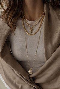 Colar Longo Esfera Mix de Zircônia