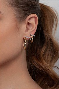 Brinco Argola Ouro P com Base Removível