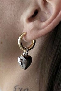 Brinco Argola Coração 2 Banhos