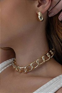 Colar Choker Elos G Rígido