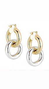 Brinco Argola Entrelaçadas 2 Banhos