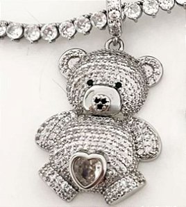 Pingente Ursinho Cravejado G