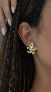 Brinco Estrela Orgânica Banho de Ouro