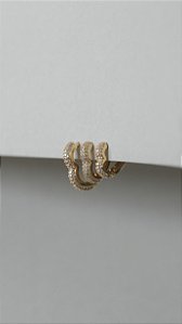 Brinco Trio de Argolas de Coração Cravejada