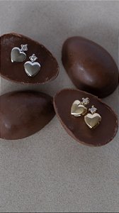 Brinco Coração Princesa com Zircônia