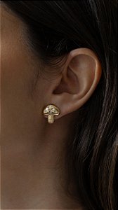 Brinco Cogumelo com Zircônias