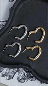 Brinco Argola Coração Rígida