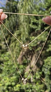 Colar Escapulário Coração Espirito Santo e Cruz