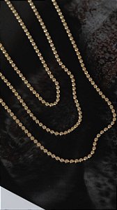 Colar de Bolinhas Chapadas 70cm