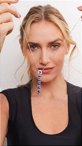 Colar Oval Cravejado Rainha - Ródio Branco