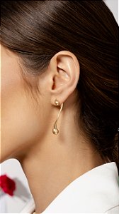 Brinco Ear Jacket Fio Gota Orgânico