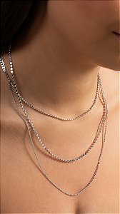 Colar de Bolinhas Chapadas 60cm