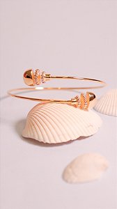 Bracelete Flexível Linha Dupla Cravejada