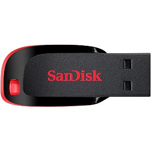 PEN DRIVE SANDISK CRUZER BLADE 64GB USB 2.0 PRETO - SDCZ50-064G-B35