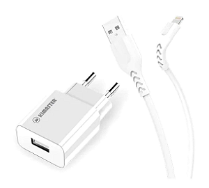 KIT CARREGADOR LIGHTNING KIMASTER 15W