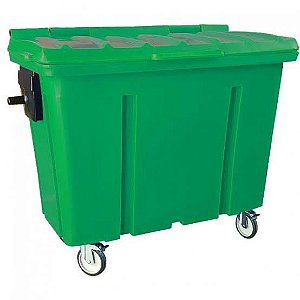 Container Contentor Plástico 700 Litros Para Lixo + Rodas 200mm + Dreno