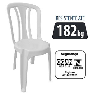 Cadeira de Plástico Bistrô Capacidade 182 kilos Branca