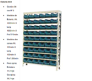 Estante para Gaveteiros Caixa Bin Nº 5 Mod 54/5