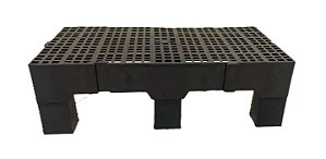 Pallet Plástico 82x41x13cm Preto c/ Prolongador