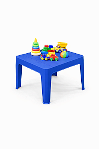 Mesa Infantil 50x50 Plástica Azul - Reforçada