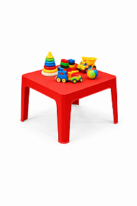 Mesa Infantil 50x50 Plástica Vermelha - Reforçada