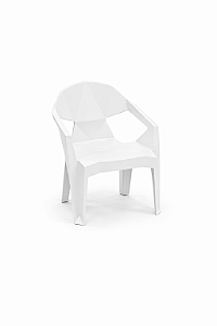 Cadeira Infantil Diamante de Plástico Branca - Reforçada