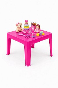 Mesa Infantil 50x50 Plástica Rosa - Reforçada