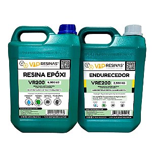 Resina Epóxi com Proteção UV VR200 7,5kg – Média Espessura / Baixa viscosidade (VipResinas)