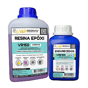 Resina Epóxi com Proteção UV VR150 1,5kg – Baixa Espessura / MÉDIA viscosidade (VipResinas)