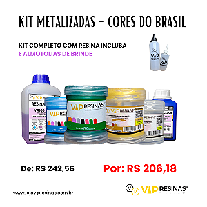 KIT Pigmentos Metalizados - Cores do Brasil + Resina VR100 1kg