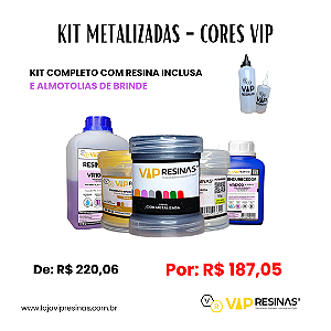 KIT Pigmentos Metalizados - Cores Premium VIP + Resina VR100 1kg